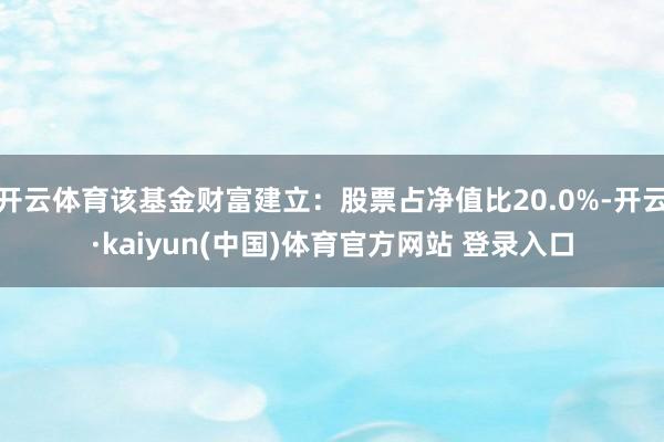 开云体育该基金财富建立：股票占净值比20.0%-开云·kaiyun(中国)体育官方网站 登录入口