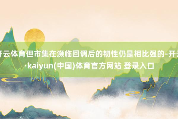 开云体育但市集在濒临回调后的韧性仍是相比强的-开云·kaiyun(中国)体育官方网站 登录入口