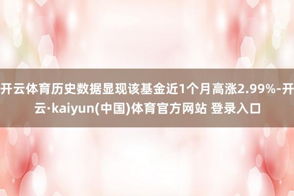 开云体育历史数据显现该基金近1个月高涨2.99%-开云·kaiyun(中国)体育官方网站 登录入口