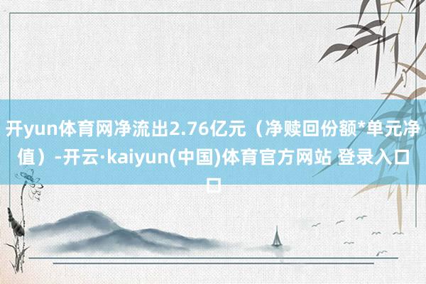 开yun体育网净流出2.76亿元（净赎回份额*单元净值）-开云·kaiyun(中国)体育官方网站 登录入口