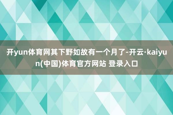 开yun体育网其下野如故有一个月了-开云·kaiyun(中国)体育官方网站 登录入口