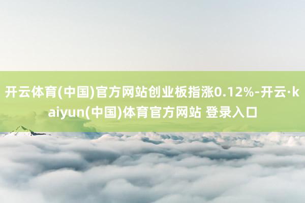开云体育(中国)官方网站创业板指涨0.12%-开云·kaiyun(中国)体育官方网站 登录入口