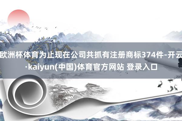欧洲杯体育为止现在公司共抓有注册商标374件-开云·kaiyun(中国)体育官方网站 登录入口