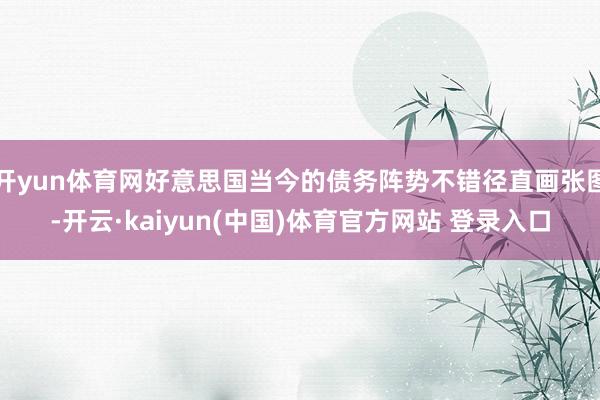 开yun体育网好意思国当今的债务阵势不错径直画张图-开云·kaiyun(中国)体育官方网站 登录入口