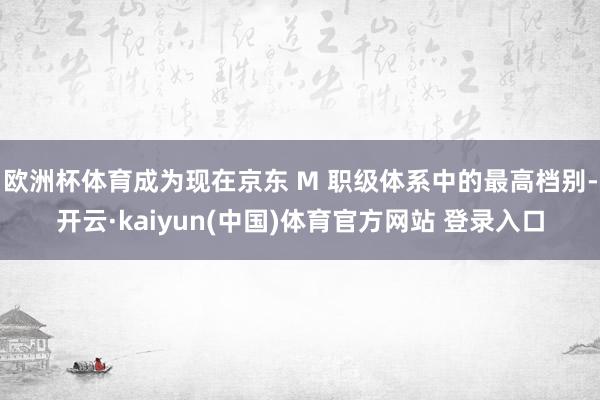 欧洲杯体育成为现在京东 M 职级体系中的最高档别-开云·kaiyun(中国)体育官方网站 登录入口