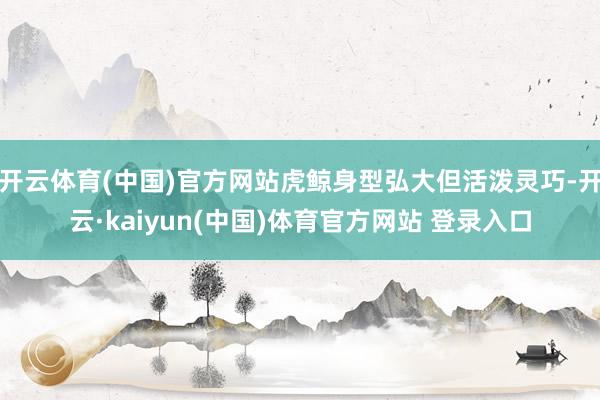 开云体育(中国)官方网站虎鲸身型弘大但活泼灵巧-开云·kaiyun(中国)体育官方网站 登录入口