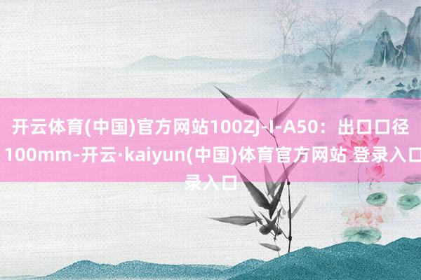 开云体育(中国)官方网站100ZJ-I-A50：出口口径 100mm-开云·kaiyun(中国)体育官方网站 登录入口