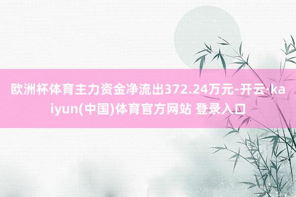 欧洲杯体育主力资金净流出372.24万元-开云·kaiyun(中国)体育官方网站 登录入口