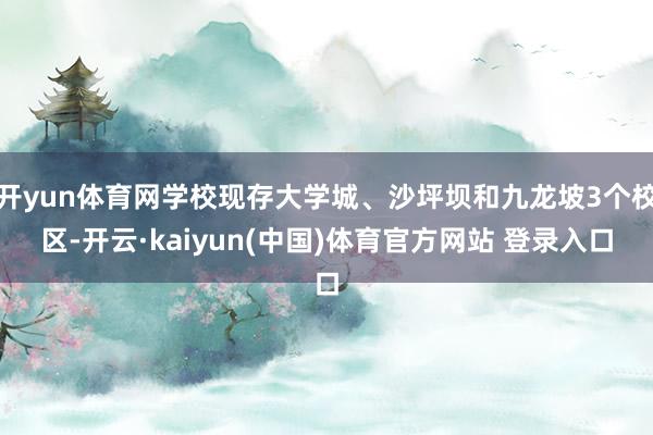 开yun体育网学校现存大学城、沙坪坝和九龙坡3个校区-开云·kaiyun(中国)体育官方网站 登录入口