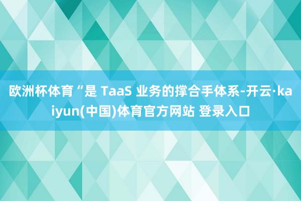 欧洲杯体育“是 TaaS 业务的撑合手体系-开云·kaiyun(中国)体育官方网站 登录入口