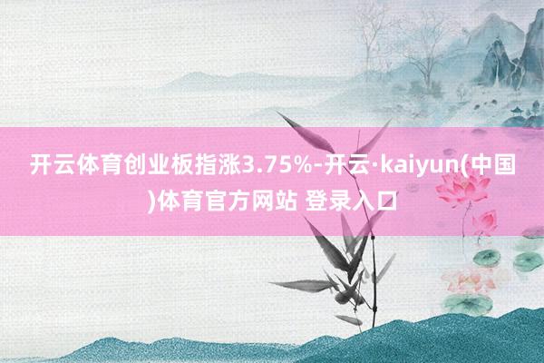开云体育创业板指涨3.75%-开云·kaiyun(中国)体育官方网站 登录入口