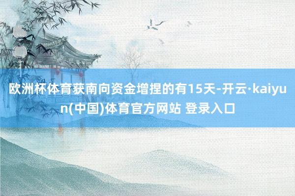 欧洲杯体育获南向资金增捏的有15天-开云·kaiyun(中国)体育官方网站 登录入口