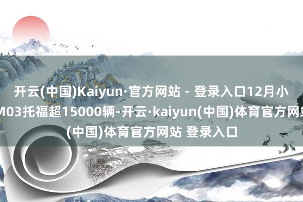 开云(中国)Kaiyun·官方网站 - 登录入口12月小鹏MONA M03托福超15000辆-开云·kaiyun(中国)体育官方网站 登录入口