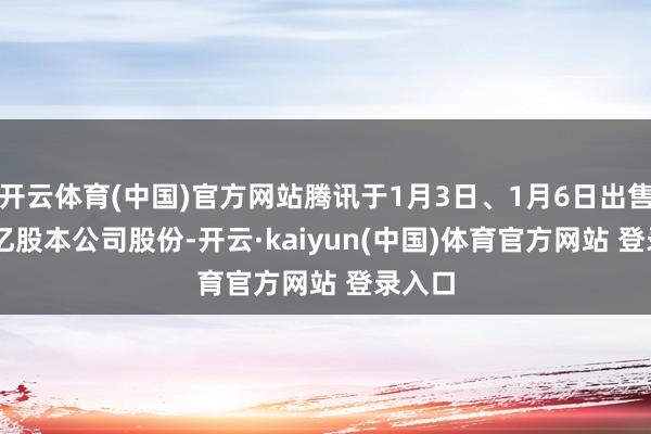 开云体育(中国)官方网站腾讯于1月3日、1月6日出售1.84亿股本公司股份-开云·kaiyun(中国)体育官方网站 登录入口