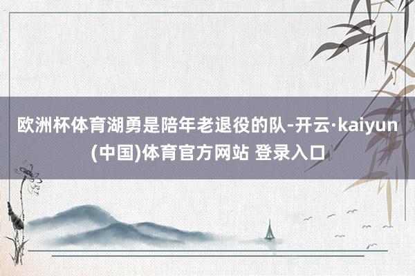 欧洲杯体育湖勇是陪年老退役的队-开云·kaiyun(中国)体育官方网站 登录入口