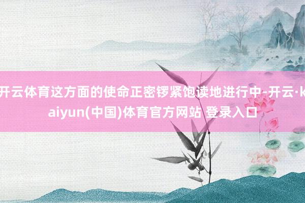 开云体育这方面的使命正密锣紧饱读地进行中-开云·kaiyun(中国)体育官方网站 登录入口
