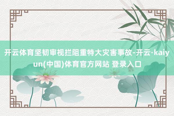 开云体育坚韧审视拦阻重特大灾害事故-开云·kaiyun(中国)体育官方网站 登录入口