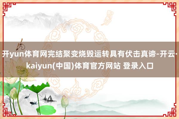 开yun体育网完结聚变烧毁运转具有伏击真谛-开云·kaiyun(中国)体育官方网站 登录入口