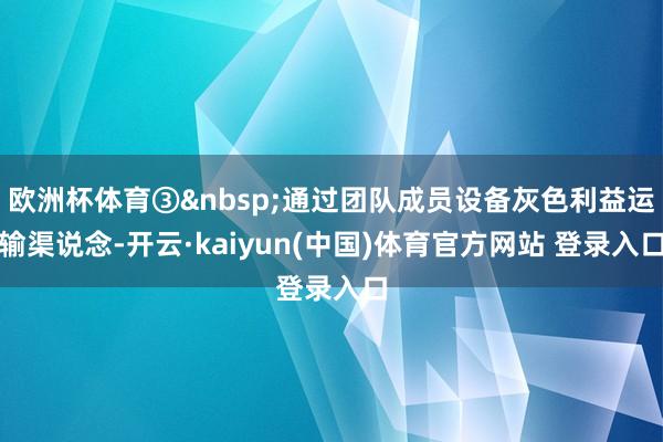 欧洲杯体育③&nbsp;通过团队成员设备灰色利益运输渠说念-开云·kaiyun(中国)体育官方网站 登录入口