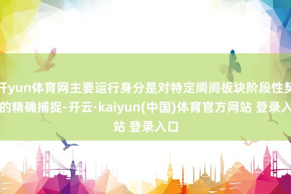 开yun体育网主要运行身分是对特定阛阓板块阶段性契机的精确捕捉-开云·kaiyun(中国)体育官方网站 登录入口